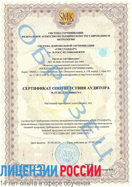 Образец сертификата соответствия аудитора №ST.RU.EXP.00006174-1 Сходня Сертификат ISO 22000